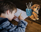 Labrador Retriever Gifts for Men Women Kids,Dog Pen Holder for Desk Unique Pen Pencil Holder Cup Funny Desktop Organizer for Home Office School Desk Decor (light brown)