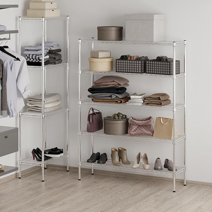 Regal Altair 14" Deep x 48" Wide x 64" Height Wire Shelving Kit | 5-Tier | NSF Commercial Storage Rack Unit
