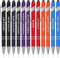 Zonon 12 Pcs Inspirational Pens Bulk Funny Ballpoint Pen with Stylus Tip Motivational Gifts for Valentine's Day Teacher Coworkers Nurse School Office Supplies(Rainbow Colors,Classic Style)