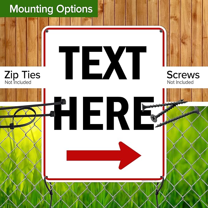 Custom Arrow,Custom Directional Sign, Right Arrow, 24x30 Inches, 55 mil thick HDPE (high density polyethylene) Made in USA by My Sign Center