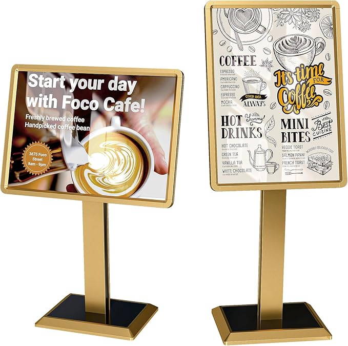 lesolar Display Menu Stand, 21x29 Inch Heavy Duty Aluminum Pedestal Sign Holder, Adjustable Floor Standing Sign Holder for Vertical and Horizontal View Display for Malls, Schools, Restaurants