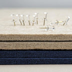 Lightomorrow Bulletin Board, 24 x 18 inches Felt Board Decorative Pin Board, Cork Board Alternative for Wall, Foldable Photo Board Self-Adhesive Vision Board with 20 Pushpins - Dark Blue