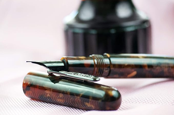 Conklin All American Fountain Pen in Brownstone – Stub Nib, Rich Brown Finish & Artistic Design – Ideal Gift for Calligraphers & Collectors