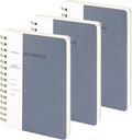 Spiral Notebook-5.75" x 8.125" College Ruled Journal with Inner Pockets and 160 Pages,PU Leather Cover Business Journal, Twin-Wire Binding Notebook Perfect for Office & Home School Supplies 3 pack Reefblue