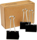 Amazon Basics Sturdy Binder Clips for Office Use, 48 Count (4 Pack of 12), Large, 2 in, Black