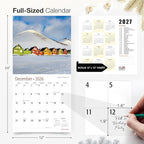 RED EMBER Amazing Escapes 2026 Wall Calendar 12 Month | 12" x 24" Open | Thick & Sturdy Paper | Holiday Gift | Travel Calendar 2026