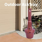 OranclUS Weatherproof Outdoor Standing Disposal Bin with Lid – Durable All-Weather Waste Receptacle for Yard, Porch, Deck, Terrace, Entrance (Coffee, 42in-2Pack)