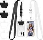 Doormoon Phone Lanyard, Universal Adjustable Neck Strap for Phone Case Keys ID Badges Cell Phone Lanyard Compatible with iPhone, Samsung, Most Smartphones, 2 Pack, Black White