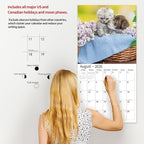 2026 Wall Calendar,Calendar 2026, November 2025 - December 2026, Wall Calendar Kittens and Puppies, 12" x 24" Opened,Full Page Months Thick & Sturdy Paper for Calendar Organizing & Planning