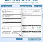 Clever Fox Planner Large – Undated Weekly & Monthly Planner for Productivity, Time Management & Goals – Organizer Journal – 7x10” (Periwinkle)