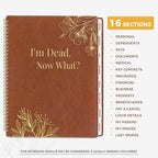 SUNEE End of Life Planner - I‘m Dead Now What Planner, Large Print Spiral-Bound Estate Organizer with Tabs for Seniors & Family. Covers Final Wishes, Passwords & Funeral Planning.A4（9"x11.2"), Brown