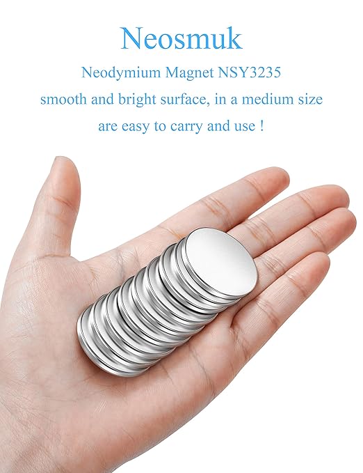 Neosmuk Rare Earth Magnets, Super Strong Magnet Heavy Duty for Craft, Neodymium Magnets with Adhesive Backing for Board, Thin Powerful Large and Industrial Magnets Stick for Cabinet, Refrigerator