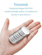 Neosmuk Super Strong Neodymium Magnets, Heavy Duty, Industrial Grade, Round, Silver, 10 Pack, 1.26 Inch Diameter x 0.126 Inch Thickness
