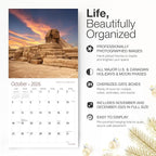RED EMBER Ancient Egypt 2026 Wall Calendar 12 Month | 12" x 24" Open | Thick & Sturdy Paper | Holiday Gift | Travel Calendar 2026