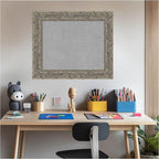 Amanti Art Silver Framed Magnetic Board 21x25 Small Vision Board for use with Magnets, 100% Metal Sheet to Display Items as Office Decor or for Home Organization in mudroom, Kitchen or Kids Room