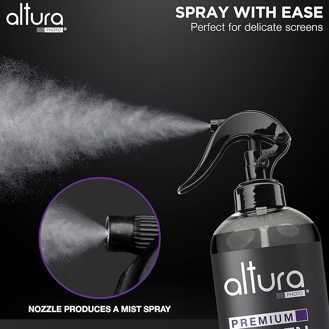Screen Cleaner Spray & Wipe Kit (Streak & Scratch Free) Computer Screen Cleaner + 2 Microfiber Cleaning Cloths Cleaning Kit LCD LED OLED Touchscreen Flat Smart TV Monitor Laptop Electronics Car 16oz
