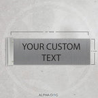 ALPHA DOG SIGNS Custom Projecting Hallway Nameplate, 4"x12" Double-Sided Business Sign, Personalized 2-Line Text, Indoor Outdoor, Easy Install, Durable, Made in USA (Brushed Stainless)