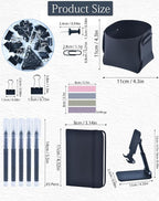 LXEVIHK 20Pcs Black Desk Organizers and Accessories With Mesh Desk Organizer and 360°Rotating Pen Holder and a Lot of Office Black Office Supplies Beautifully Presented in a Gift Box