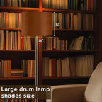 GO&SO Large Lampshade Replacement,Burnt Orange Velvet Drum Lamp Shades Set of 1-16" Top x 16" Bottom x 12" High(Spider)- Modern Fabric Lampshade for Floor Lamps,Table Lamp -Assembly Require