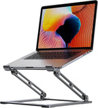 VIGLT Laptop Stand for Desk - Adjustable Laptop Holder, Portable Laptop Riser with Multi-Angle Height Adjustable Computer Stand for MacBook Air/Pro and More Notebooks 10-17.3" - Grey