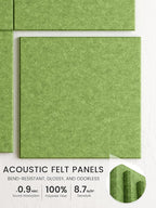 Bumusty Large Cork Board 47"x35" Alternative - 12 Pack Felt Wall Tiles with 70 Safe Removable Adhesive Tabs, 30 Pushpins, Cork Boards for Walls Pin Board Bulletin Board Office Decor (Kelly Green)