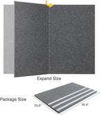 Thickened Bulletin Board - 47 x 35 Inches, Decorative Felt Board Pin Board for Wall - 4' x 3' Foldable Photo Display Board with Self-Adhesive Tape, Includes 20 Push Pins - Gray