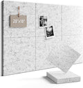 Fluxynara Felt Bulletin Board Tiles -28"x18" Cork Board Alternative for Office Decor, Push Pin Board Wall Organizer 6-Pack -Marble Gray