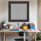 Amanti Art Black Framed Magnetic Board 25x25 Medium Vision Board for use with Magnets, 100% Metal Sheet to Display Items as Office Decor or for Home Organization in mudroom, Kitchen or Kids Room