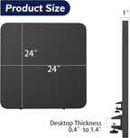 KERRAM Desk Privacy Panel 24 x 24 Inch,Sound Absorbing & Proof Desk Divider for Office, Clamp-on/Screw-on Acoustic Desk Back Panel Partition, Dark Gray