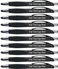 Personalized Pens With Custom Logo or Text-350 Pack Bulk-for Businesses, Parties, and Events, 2 in 1 Ballpoint Pen & Capacitive Stylus for Touchscreen Devices, Click Action, Black Ink, Black