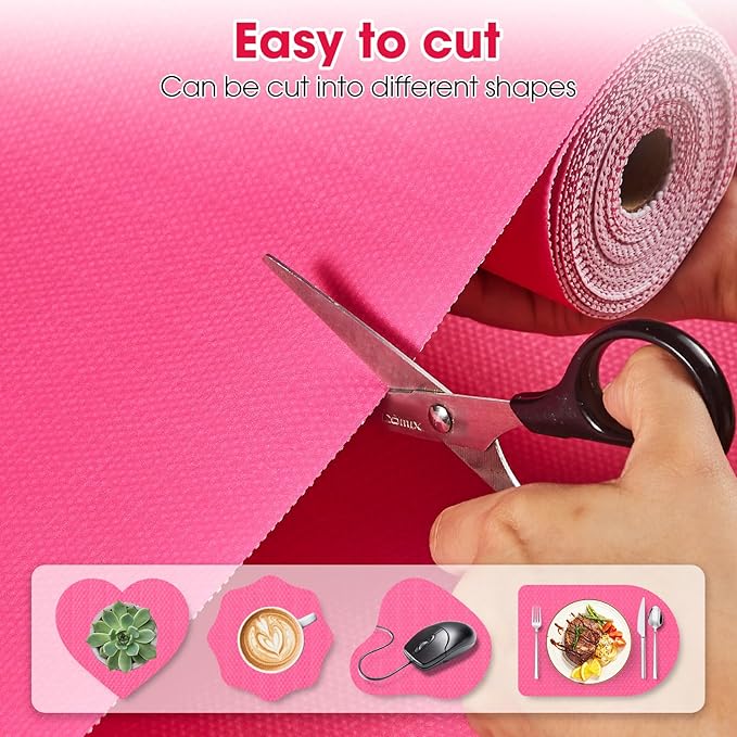 ALIUNI Drawer and Shelf Liner, Non-Slip Kitchen Cabinet Liners Non-Adhesive Thick Strong Grip Waterproof Washable Mats Protect Dresser Shelves Cupboard Bathroom Cabinets, Fuchsia, 18 in X 10 FT