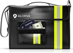 Upgraded Fireproof & Waterproof Document Bag – Lockable 17”x 12”x 5” with Wallet Protector - Reflective to Find Fast at Night – Shield Documents & Valuables from Fire & Water - Firefighter Designed