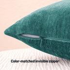 Amazon Basics Chenille Throw Pillow Covers, Home Decor Lumbar Cushion Cover for Bedroom Living Room Couch Bed, 12" W × 20" L, Deep Teal