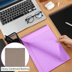 Resurhang 6 Pcs Legal Pad Top Spiral Bound Notebook 70 Sheets Double Sided College Ruled Paper Notepad Memo Steno Pad with Stiff Cover for Business College(8.5 x 11 Inches,No Holes,Bright Colors)