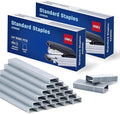 Deli Staples, 10000 Staples, Standard Staple for Desktop Staplers, 1/4'' Length, 210/Strip, 2 Boxes of 5000 Each
