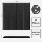 Large Cork Board Alternative 48" X 36" Bulletin Board - 12 Pack Removable Felt Wall Tiles, Cork Wall Tiles Bulletin Board Home Office Essentials - Black