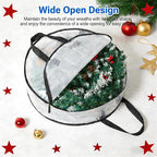 PWRSC 2 Pack Wreath Storage Bag, Summer, Christmas Decoration Garland Container, 24 Inch Clear Door Wreath Organizers, Moving Boxes, Packing Supplies for College