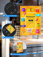 NIUBEE Acrylic Window Sign Holder:Glass Door Sign Holder with 4 Suction Cups 8.5x11 Inch--Window Mount for Displaying Flyers, Notices, Documents and Menus, for Office, Store, Home, Restaurant Use(6 PACK)