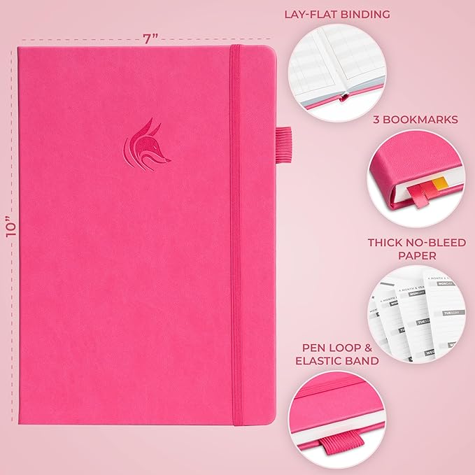Clever Fox Planner Large – Undated Weekly & Monthly Planner for Productivity, Time Management & Goals – Organizer Journal – 7x10” (Hot Pink)