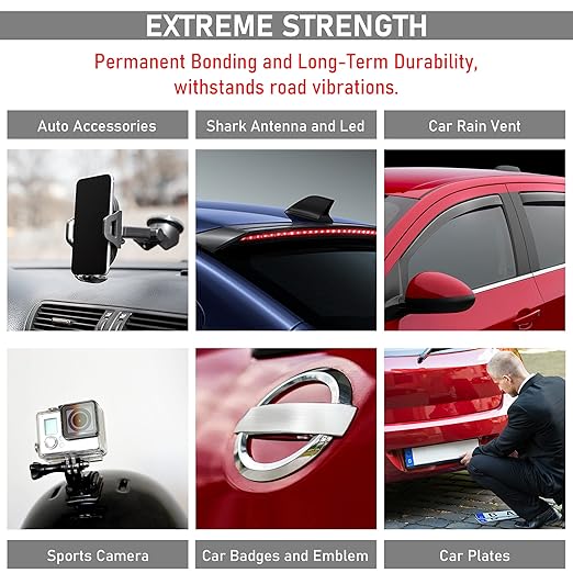 CANOPUS Double Sided Tape, 5952 Heavy Duty Mounting Tape, Strong Bond & Weatherproof Seal Strip for Automotive Mounting, Picture and Photo Frame, Poster, Craft, 0.75 in x 15 ft, Black, Made in USA