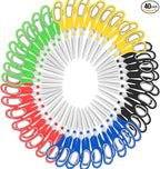 Scissors Bulk 40-Pack, Taotree 8" All Purpose Scissors, Soft Comfort-Grip Stainless Steel Sharp Shears for School Supplies Office Desk Home, Classroom Teacher Sewing Fabric Craft, Right/Left Handed