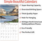 2026 Wall Calendar,14 Monthly Wall Calendar Beautiful World Nov. 2025 - Dec. 2026, 12" x 18.2" Opened,Full Page Months Thick Paper for Gift Calendar Organizing & Planning