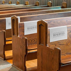 Buryeah 12 Pcs Reserved Seating Signs for Chairs Church Pew Reserved Chair Signs Placeholder with Printed Words for Weddings Parties Celebrations Receptions Church or Event (Light Gray)