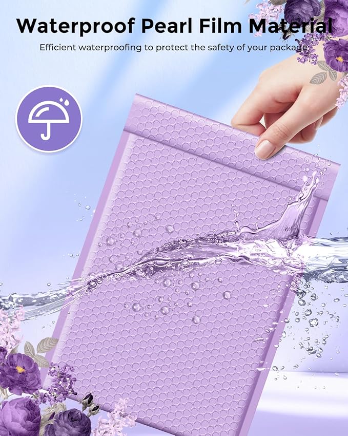 Metronic Bubble Mailers 10.5x16 Inch 40 Pack Lavender Purple Large Bubble Mailer Waterproof Padded Envelopes Mailing Envelopes Bubble Padded for Gift Packaging, Mailing, Shipping, Small Business