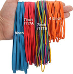 Rubber Bands Assorted Sizes Multicolor 0.5lbs 4 sizes large rubber bands heavy duty Elastic Bands for Office supplies size#117A,size#117B,size#8in,size(4-4/5" x 1/8")