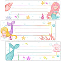 Mermaid Name Tags for Students - Under The Sea Name Plates for Classroom Desks, 30 Pack (07)