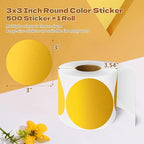 3 Inch Round Color Coding Labels (500 per Roll) - Colored Dot Stickers Round Labels for Inventory, Warehouse, Office Organizing - Gold Circle Stickers