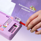 Pop Up Multifunction Pencil Case, Cute Cartoon Pen Box Organizer Stationery with Calculators, Sharpener, Schedule, School Supplies, Best Birthday Gifts for Kids