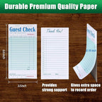 Guest Check Books 6 Pack, Guest Checks for Servers, Server Note Pads, Waitress Accessories Writing Pad, Thick Server Paper with Guest Receipts, Restaurant Supplies Order Pad Total 300 Sheets