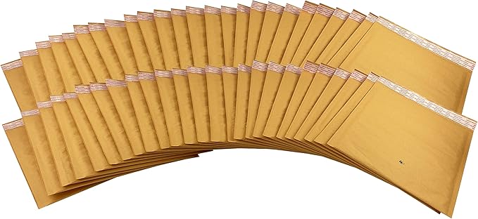 Amazon Basics - Kraft Bubble Mailer, Self-Seal, 10.5" x 16" (Internal Size - 10.25" x 15"), Brown, 50-Pack